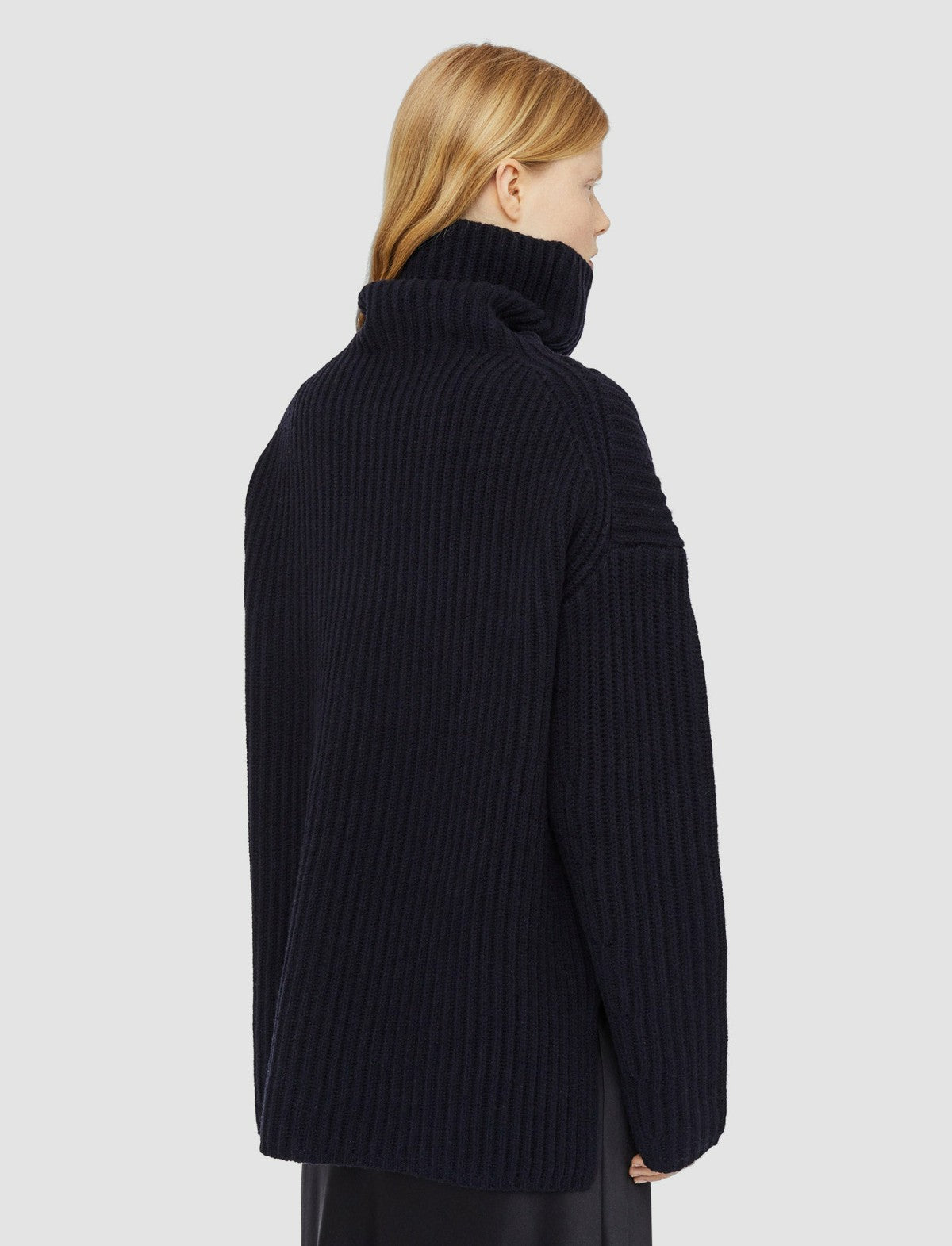 JOSEPH Fashion Women Cardigan Stitch High Neck Jumper Navy