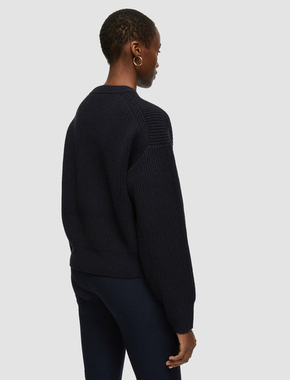 JOSEPH Fashion Women Cardigan Stitch Jumper Navy