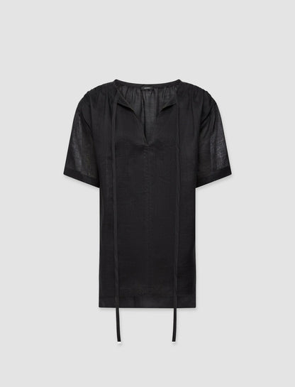 JOSEPH Fashion Women Ramie Voile Birna Top Black