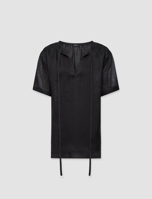 JOSEPH Fashion Women Ramie Voile Birna Top Black