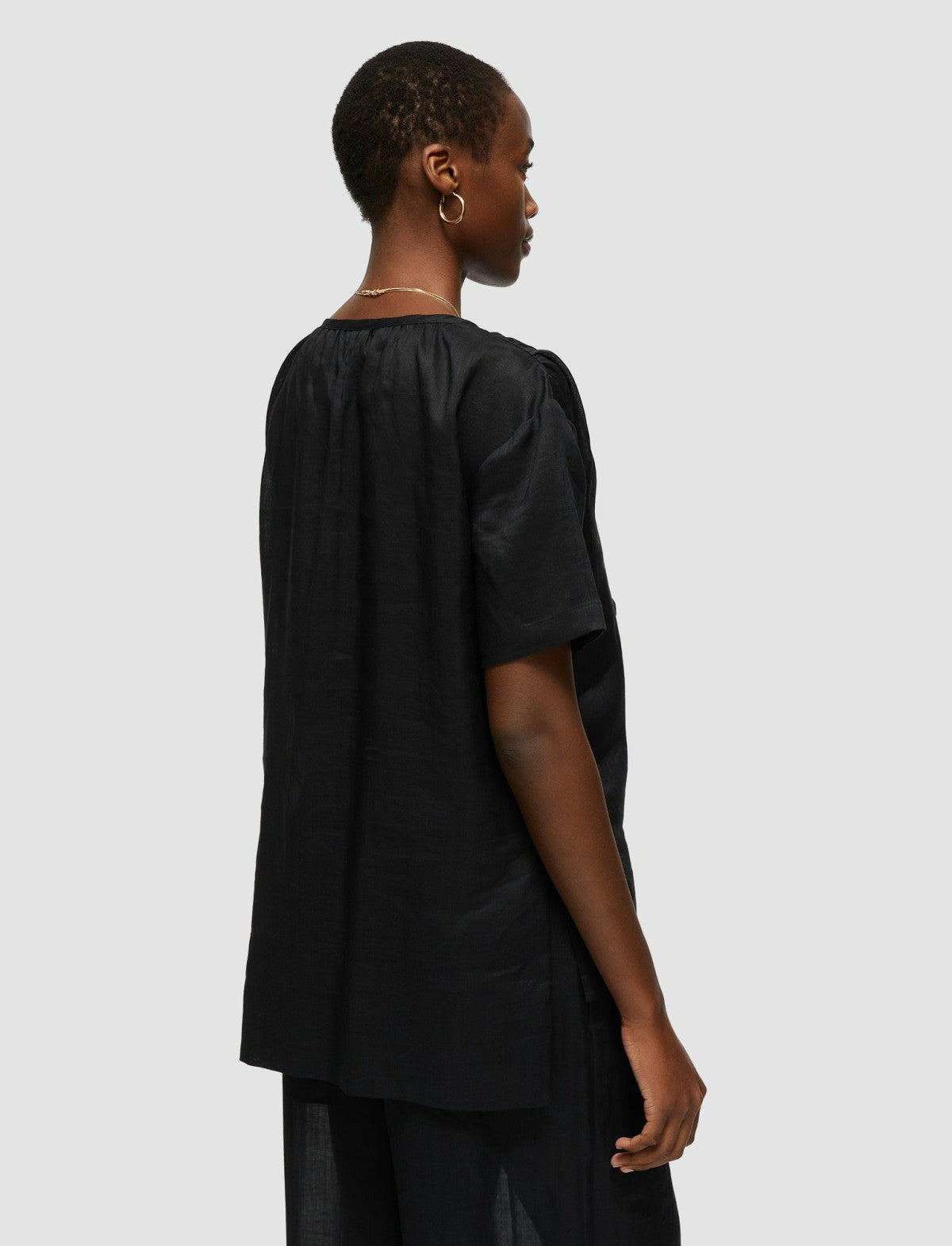 JOSEPH Fashion Women Ramie Voile Birna Top Black