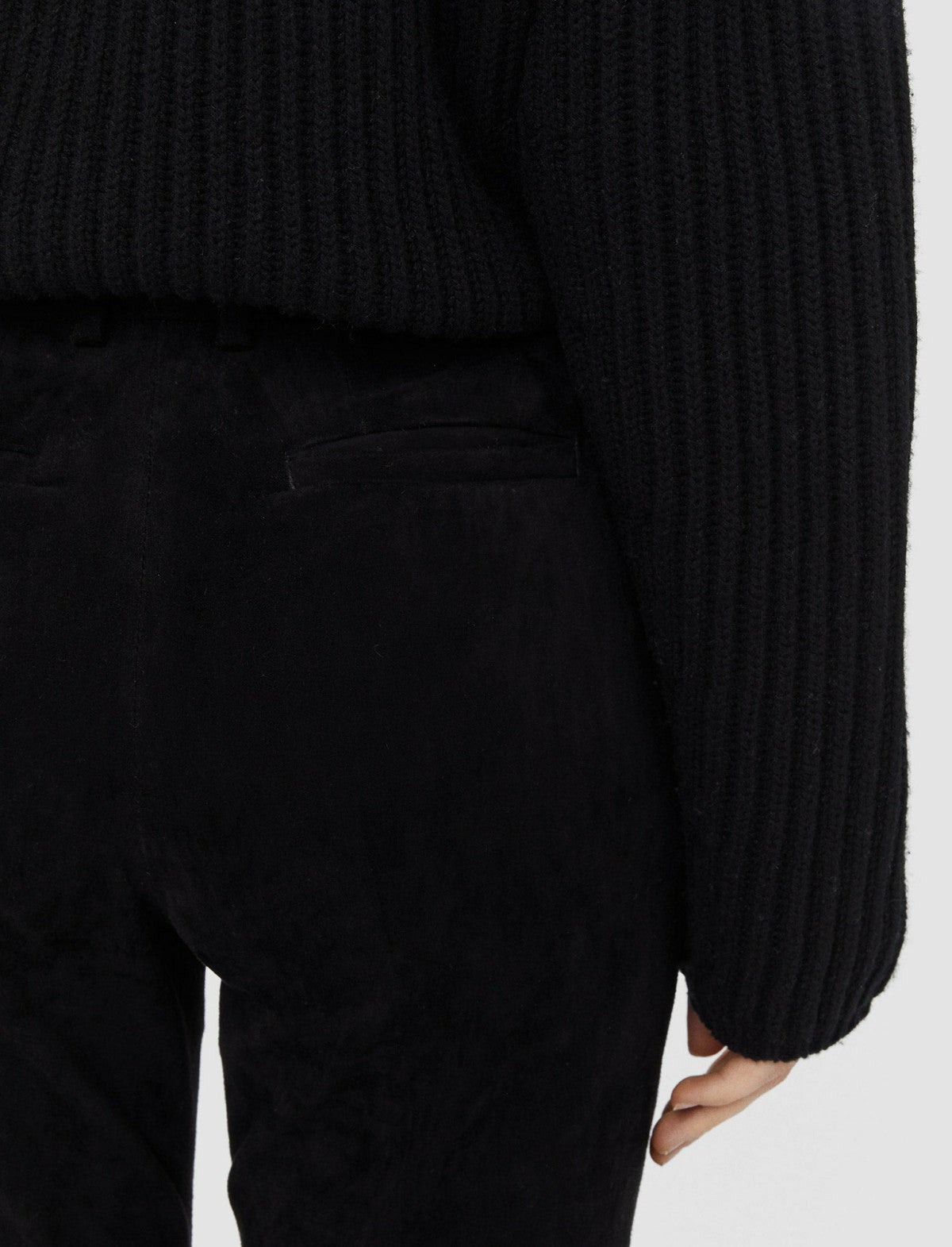 JOSEPH Fashion Women Suede Stretch Coleman Trousers Black