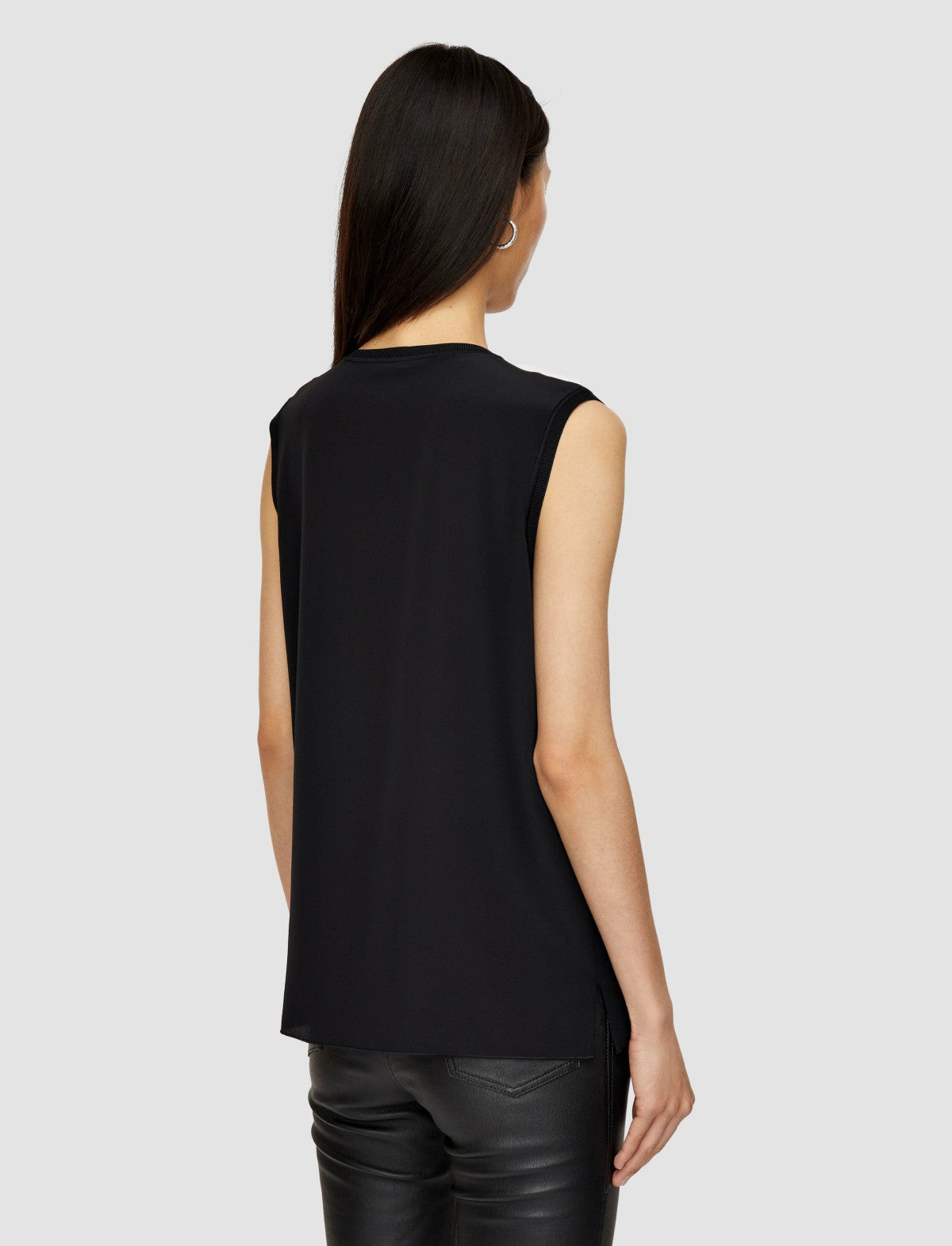 JOSEPH Fashion Women Silk Crepe de Soie Bley Blouse Black