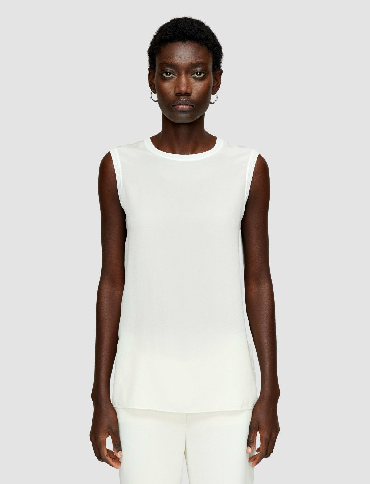JOSEPH Fashion Women Silk Crepe de Soie Bley Blouse Ivory