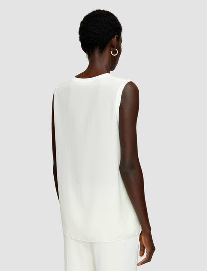 JOSEPH Fashion Women Silk Crepe de Soie Bley Blouse Ivory