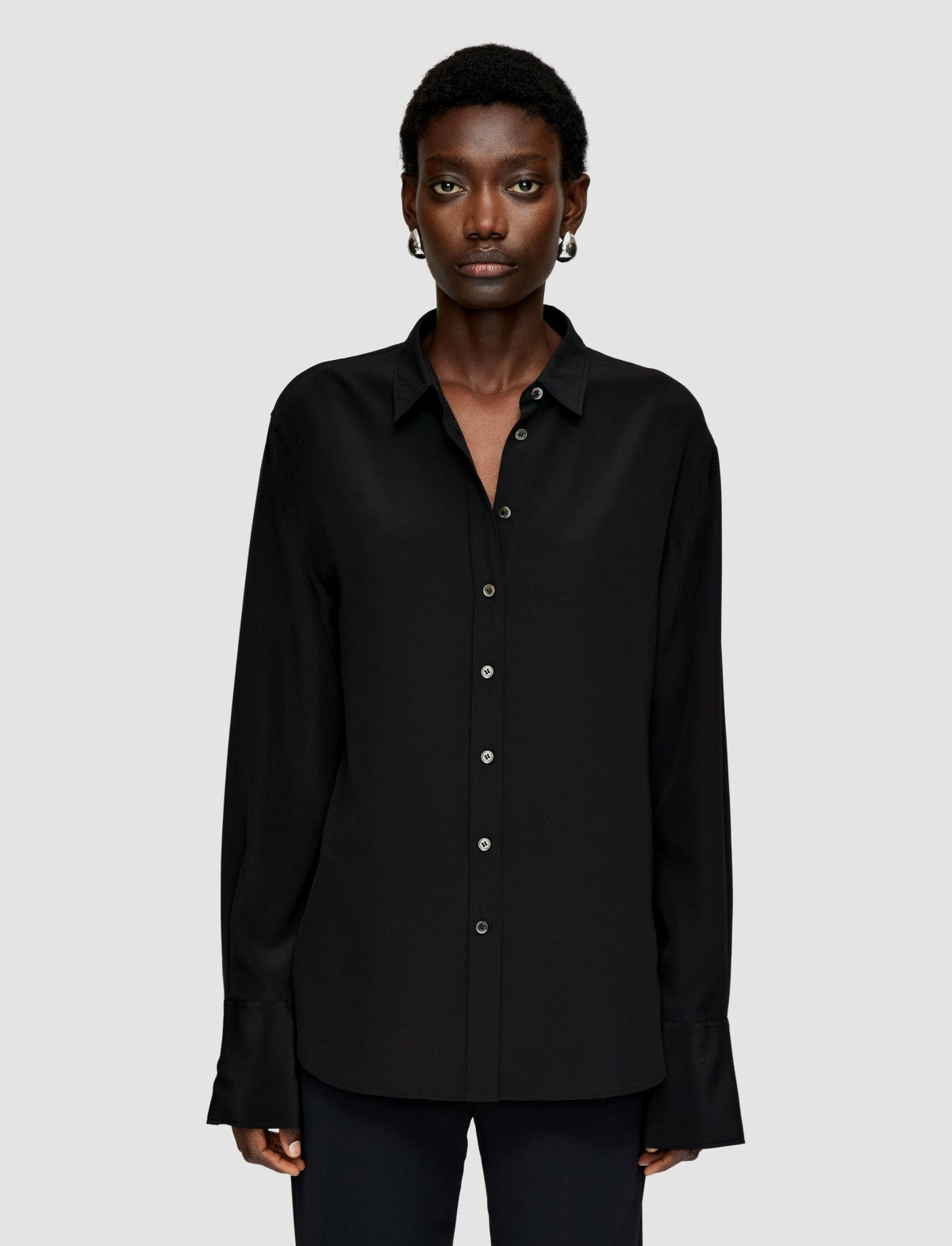 JOSEPH Fashion Women Joe Silk Crepe de Chine Blouse Black