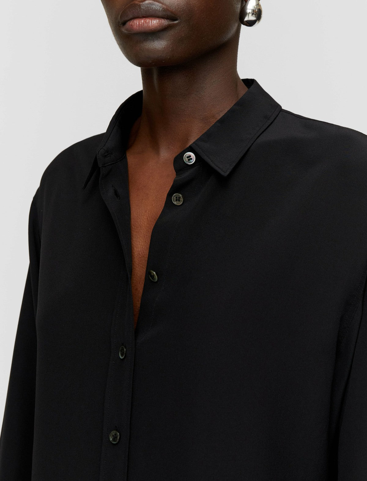 JOSEPH Fashion Women Joe Silk Crepe de Chine Blouse Black