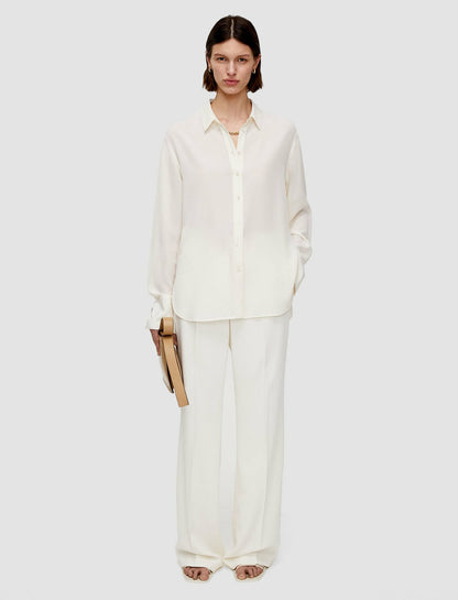 JOSEPH Fashion Women Joe Silk Crepe de Chine Blouse Ivory