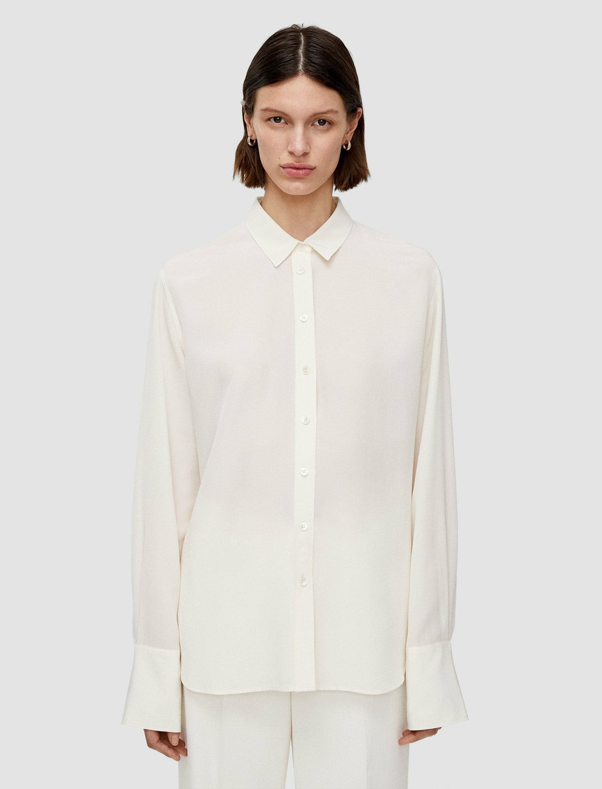JOSEPH Fashion Women Joe Silk Crepe de Chine Blouse Ivory