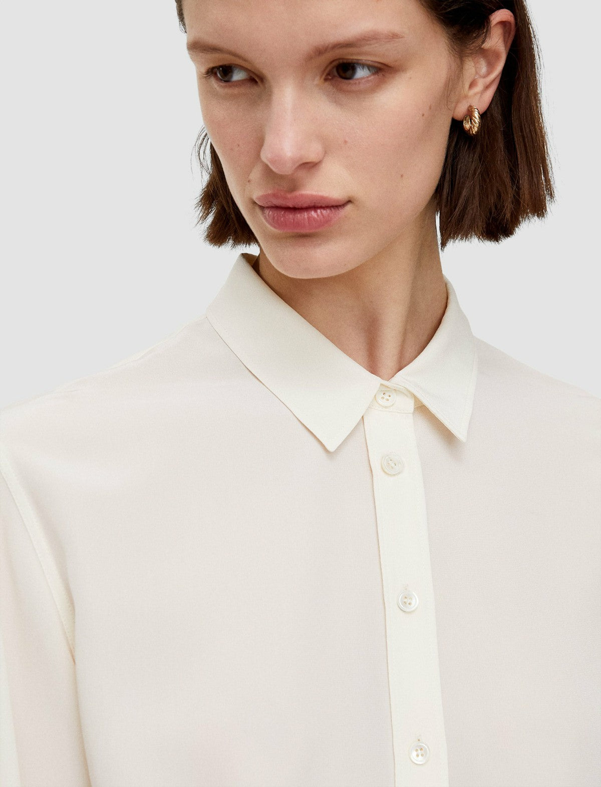JOSEPH Fashion Women Joe Silk Crepe de Chine Blouse Ivory