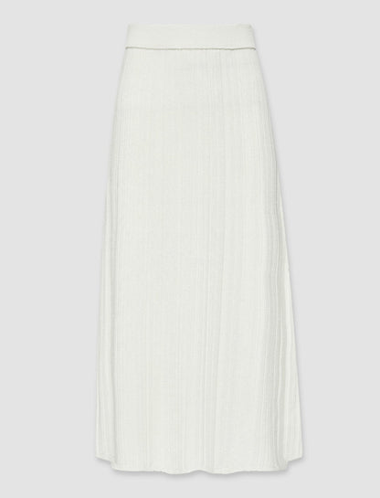 JOSEPH Fashion Women Satiny Rib Skirt Ivory