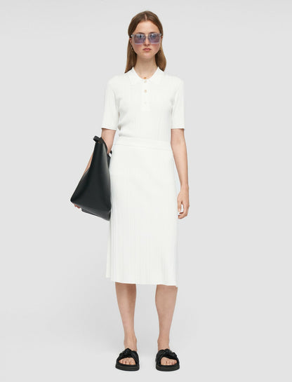 JOSEPH Fashion Women Satiny Rib Skirt Ivory