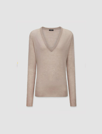 JOSEPH Fashion Women Cashair V Neck Jumper Cobble Stone
