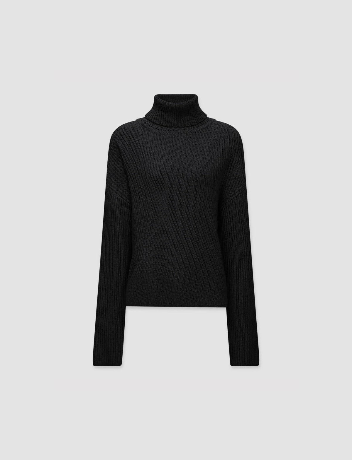JOSEPH Fashion Women Luxe Cardigan Stitch High Neck Jumper Black