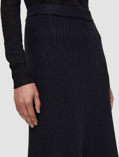 JOSEPH Fashion Women Luxe Cardigan Stitch Skirt Black