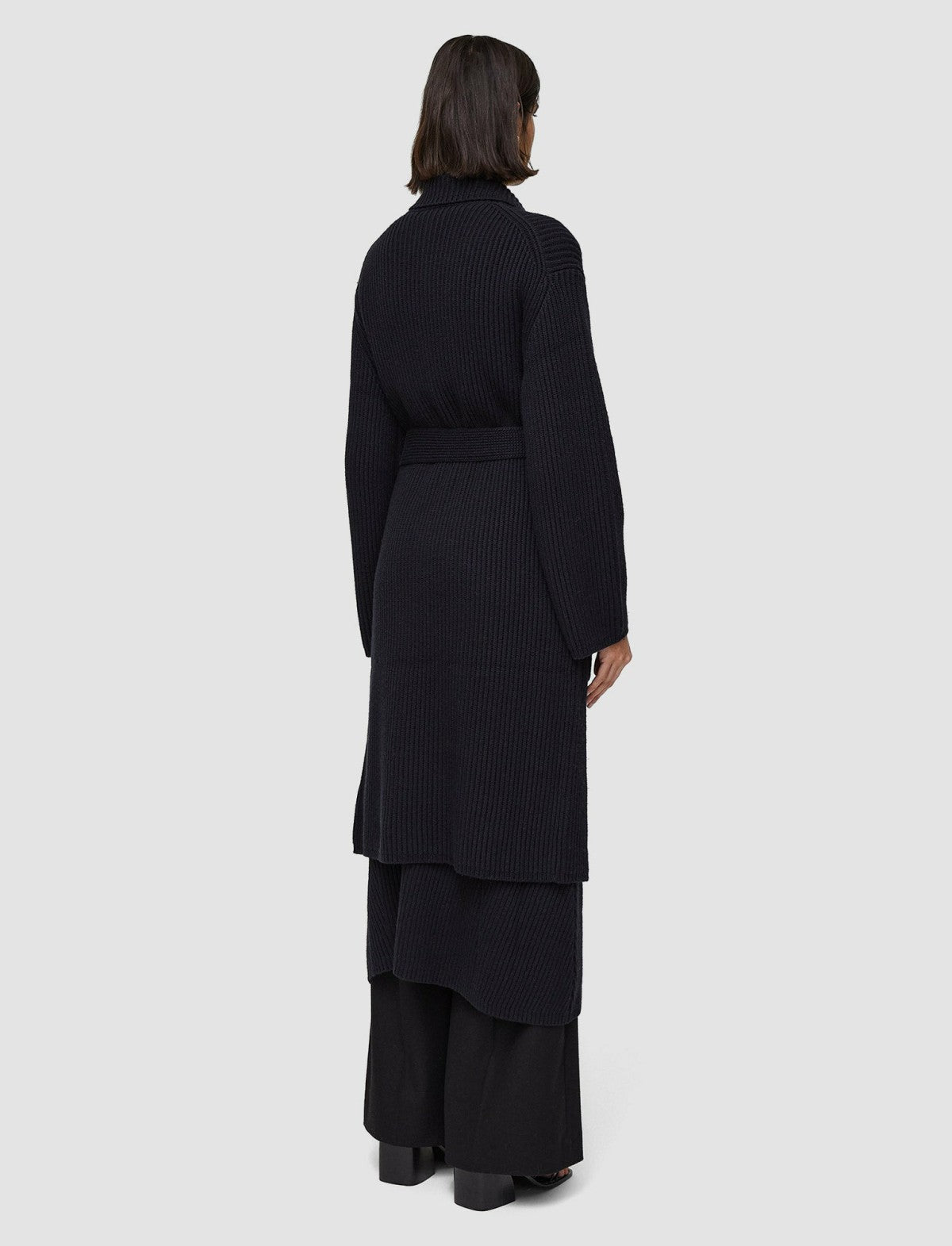 JOSEPH Fashion Women Luxe Cardigan Stitch Coat Black