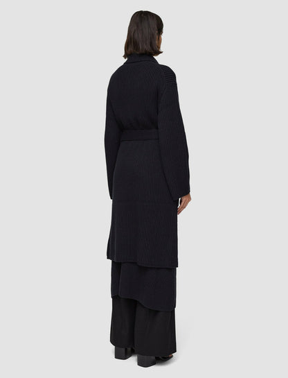 JOSEPH Fashion Women Luxe Cardigan Stitch Coat Black