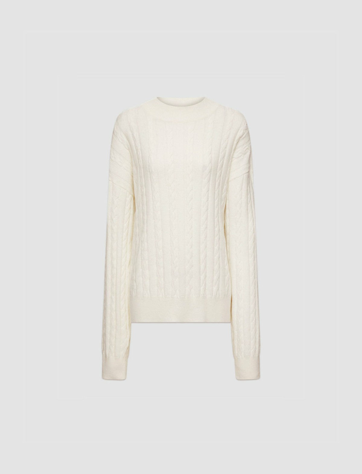 JOSEPH Fashion Women Light Cable Knit Round Neck Jumper Ivory