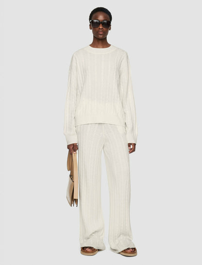 JOSEPH Fashion Women Light Cable Knit Round Neck Jumper Ivory