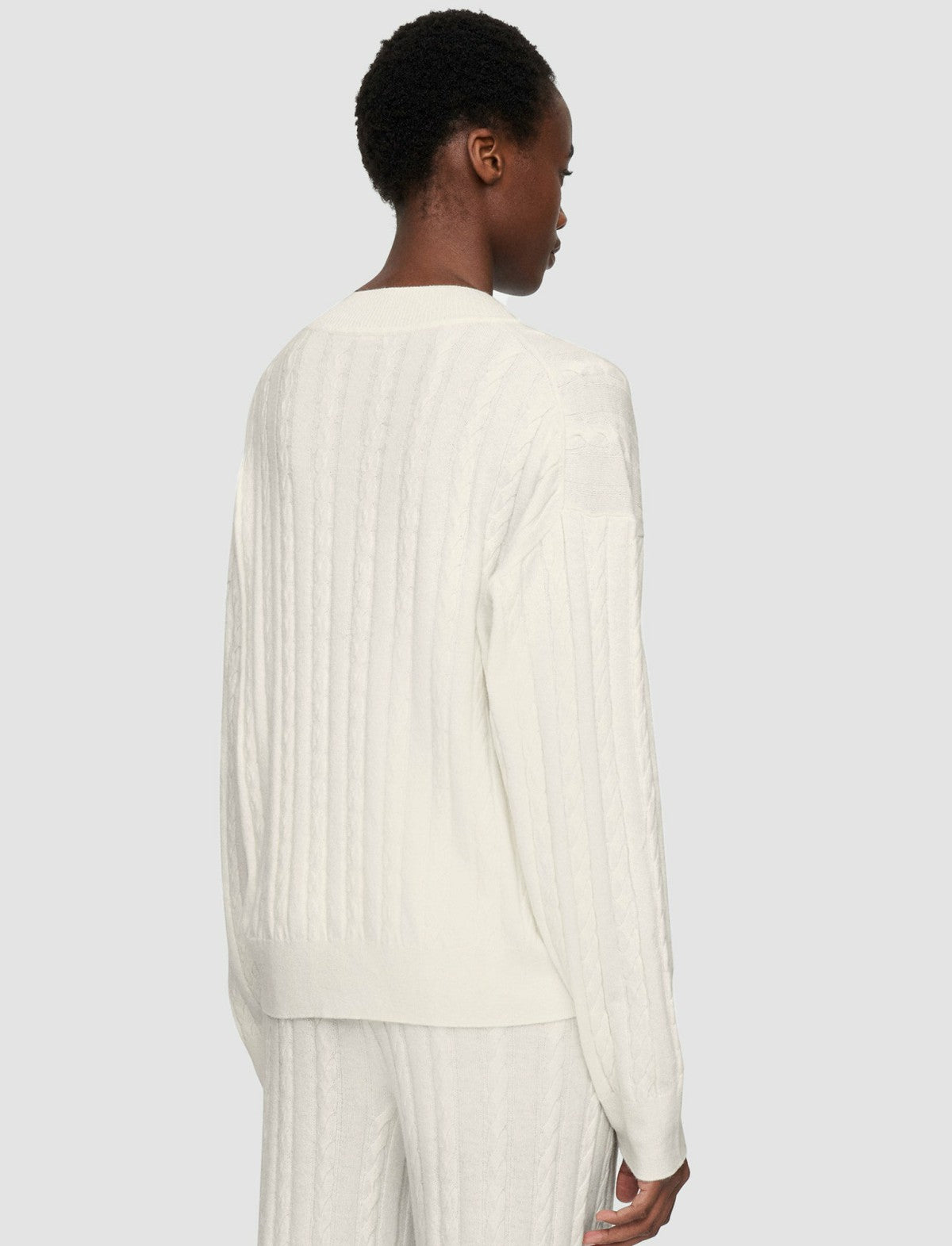 JOSEPH Fashion Women Light Cable Knit Round Neck Jumper Ivory