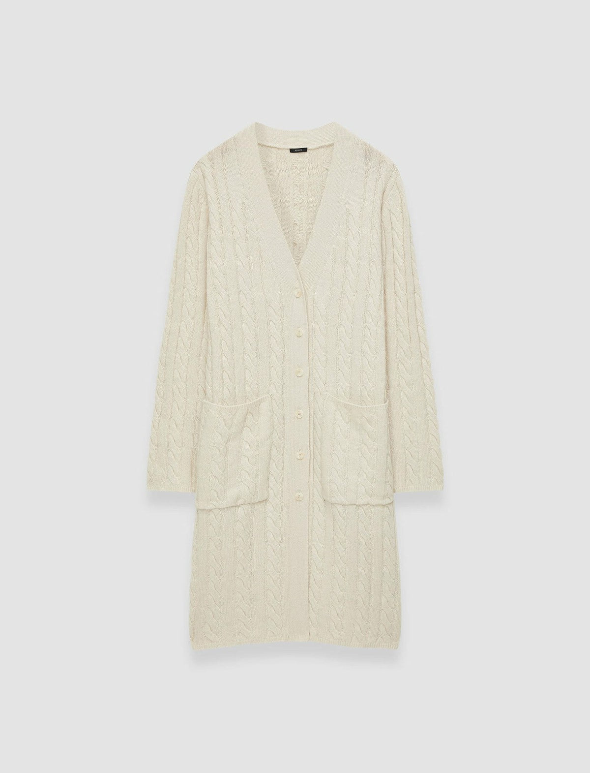 JOSEPH Fashion Women Light Cable Knit Long Cardigan Ivory