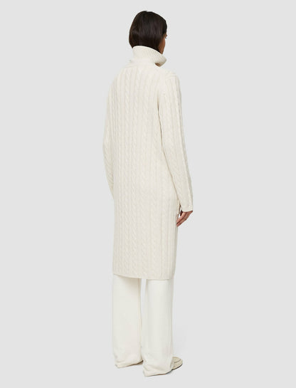 JOSEPH Fashion Women Light Cable Knit Long Cardigan Ivory