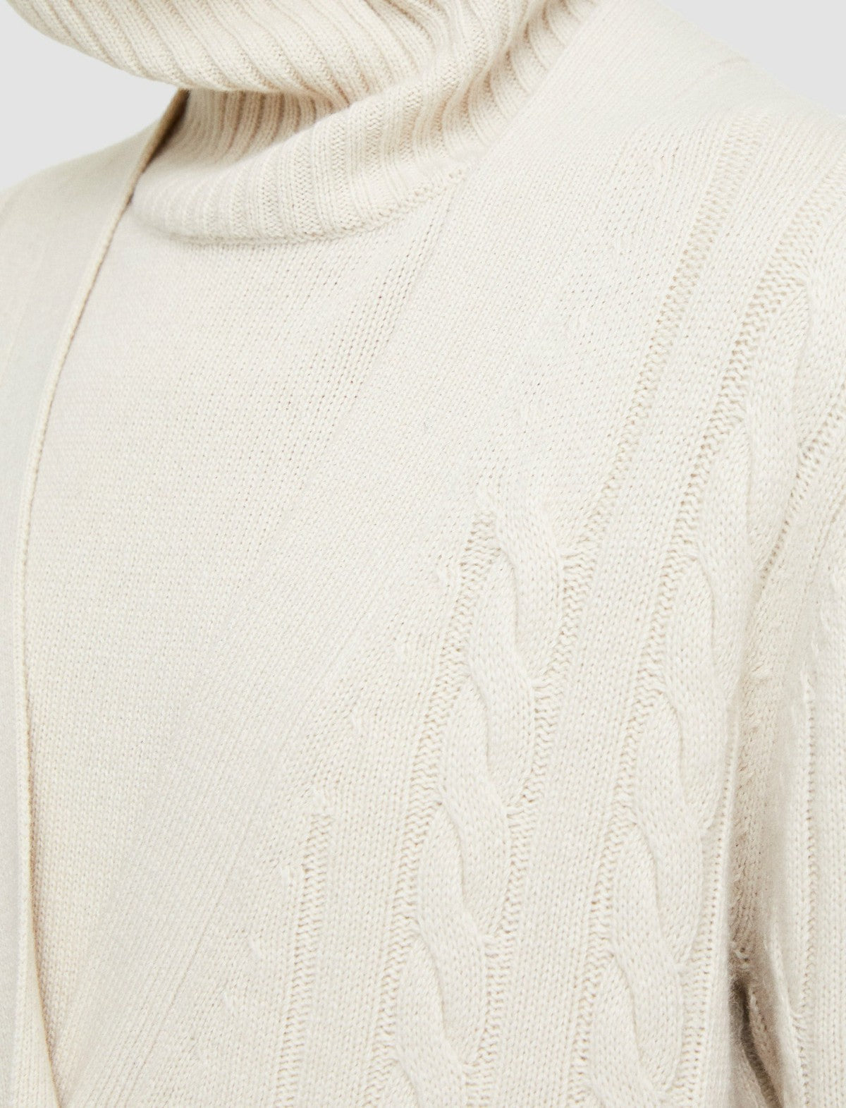 JOSEPH Fashion Women Light Cable Knit Long Cardigan Ivory