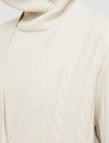 JOSEPH Fashion Women Light Cable Knit Long Cardigan Ivory