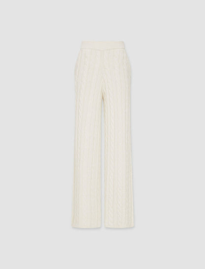 JOSEPH Fashion Women Light Cable Knit Trousers Ivory