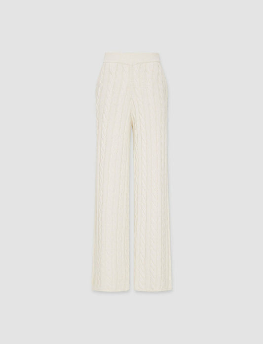 JOSEPH Fashion Women Light Cable Knit Trousers Ivory