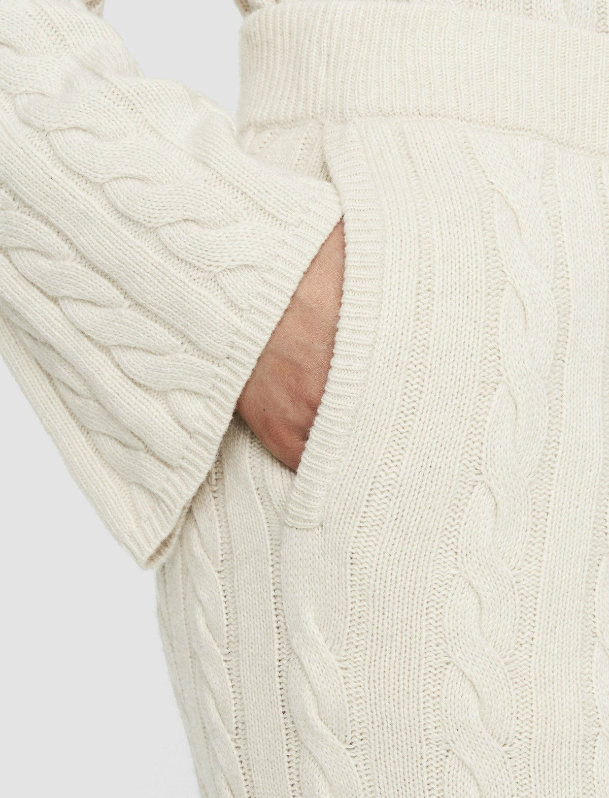 JOSEPH Fashion Women Light Cable Knit Trousers Ivory