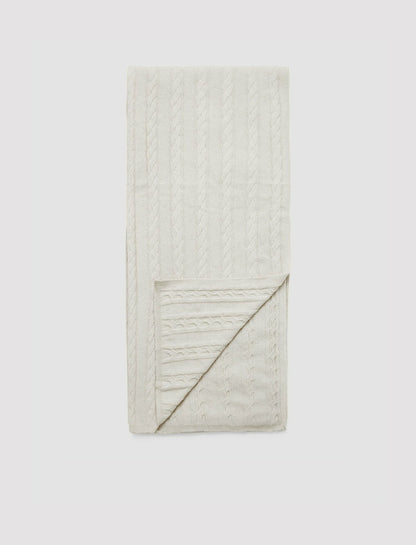 JOSEPH Fashion Women Light Cable Knit Scarf Ivory