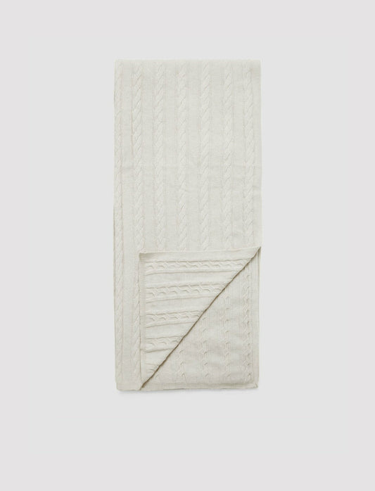 JOSEPH Fashion Women Light Cable Knit Scarf Ivory