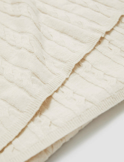 JOSEPH Fashion Women Light Cable Knit Scarf Ivory