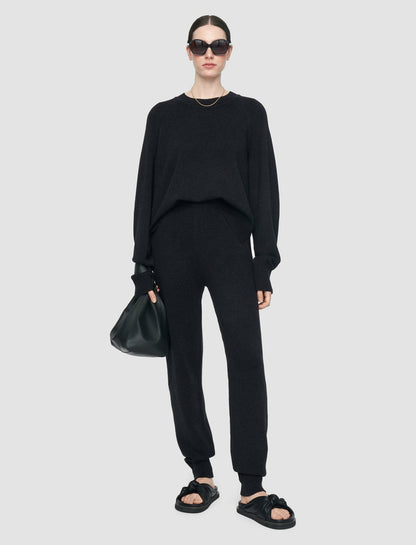 JOSEPH Fashion Women Silk Cashmere Loungewear Trousers Dark Grey