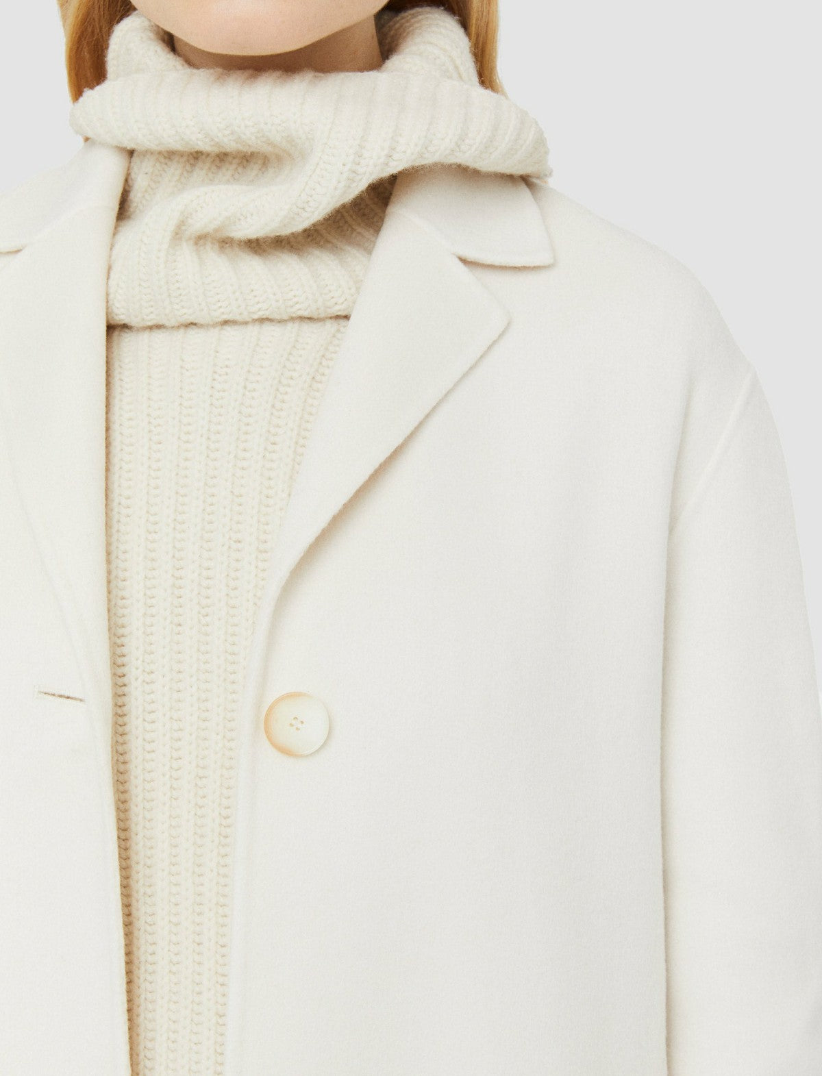 JOSEPH Fashion Women Double Face Cashmere Caia Coat Ivory