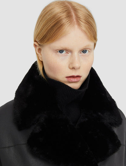 JOSEPH Fashion Women Shearling Calla Coat Black