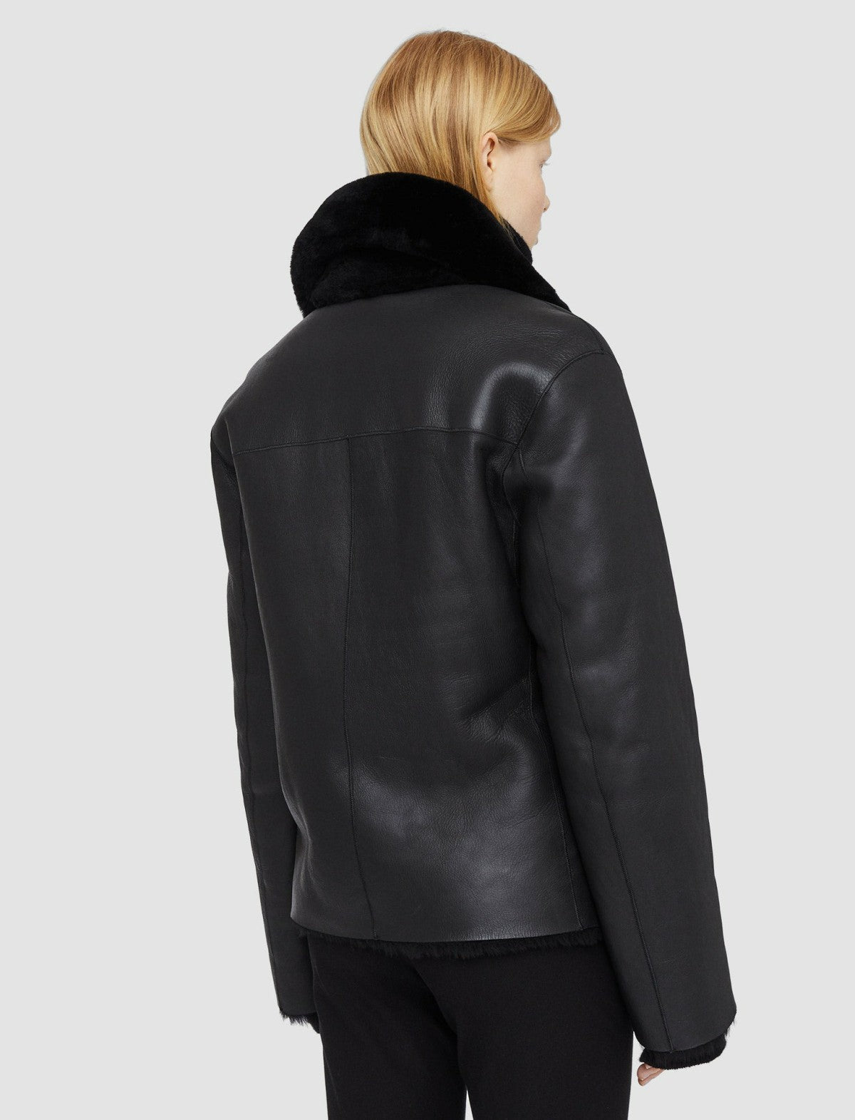 JOSEPH Fashion Women Shearling Calla Coat Black