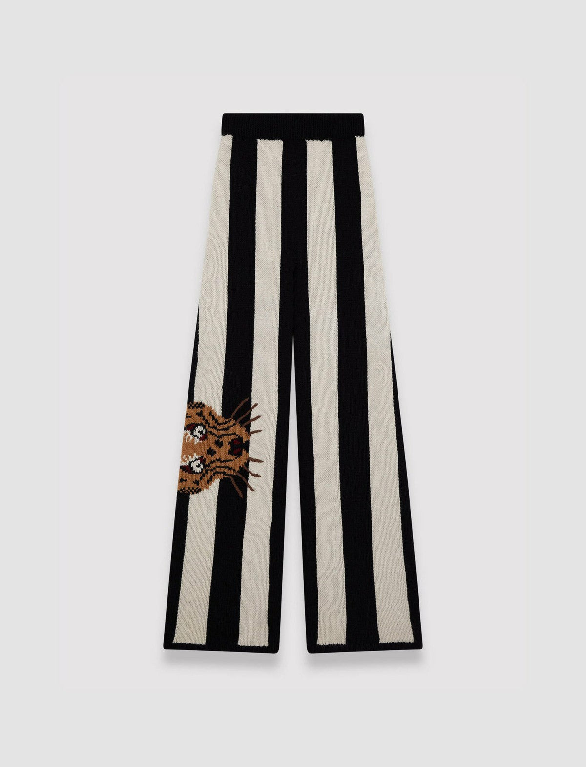 JOSEPH Fashion Women Leopard Knit Trousers Camel Combo