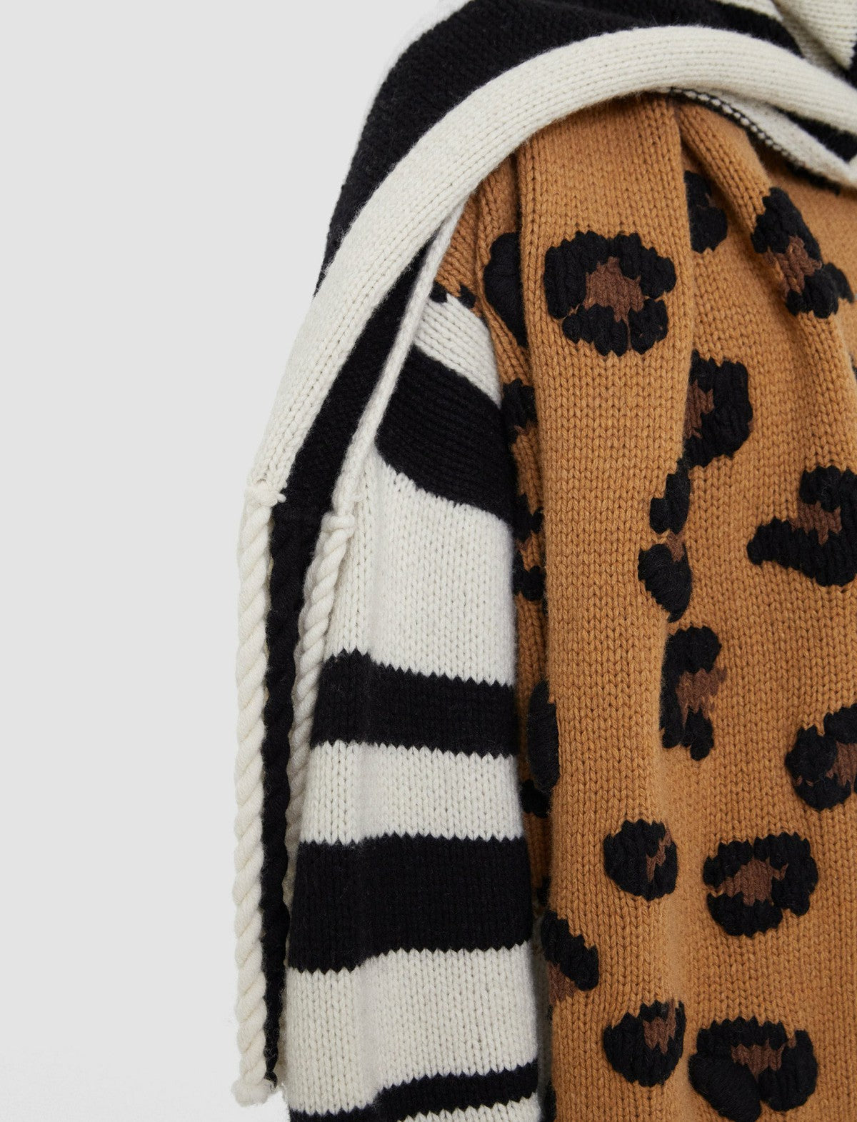 JOSEPH Fashion Women Leopard Knit Scarf Camel Combo