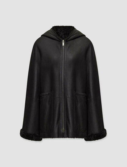 JOSEPH Fashion Women Cosser Reversible Shearling Coat Black