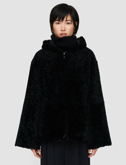 JOSEPH Fashion Women Cosser Reversible Shearling Coat Black