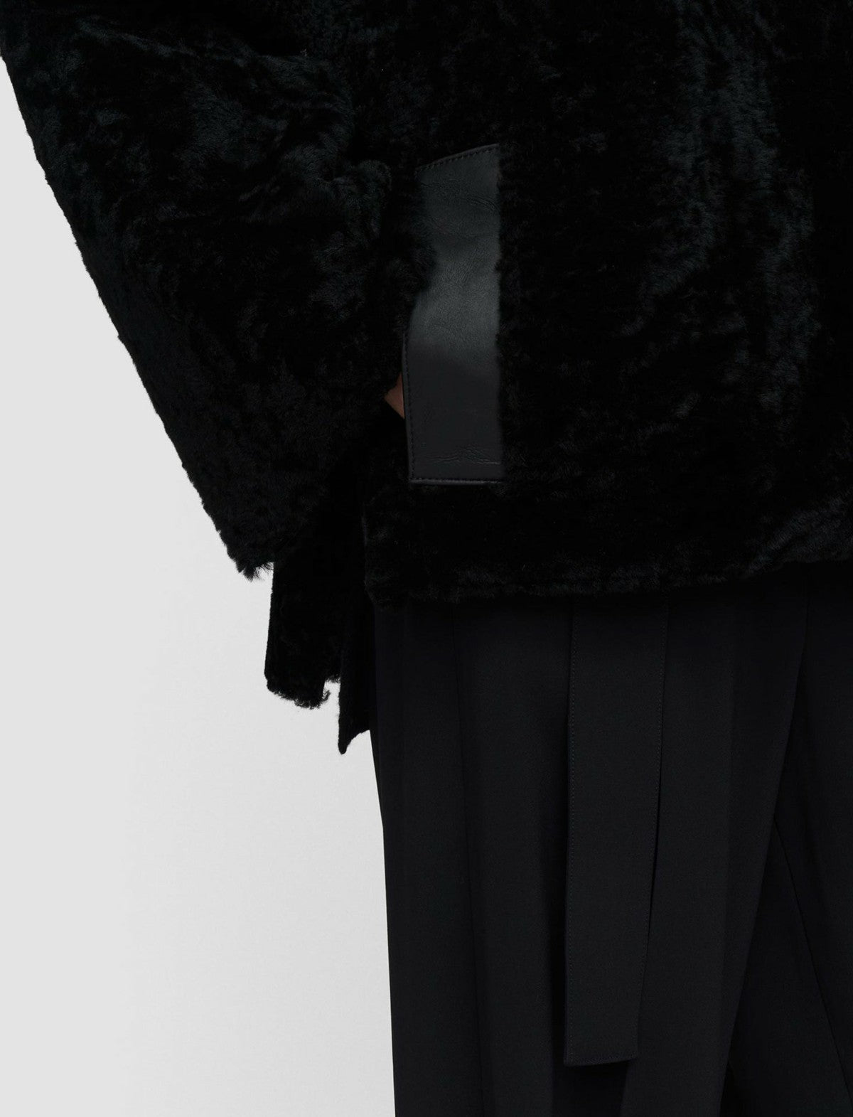 JOSEPH Fashion Women Cosser Reversible Shearling Coat Black