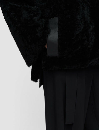 JOSEPH Fashion Women Cosser Reversible Shearling Coat Black