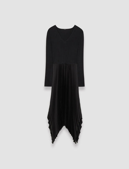 JOSEPH Fashion Women Knit Weave Plissé Deron Dress Black