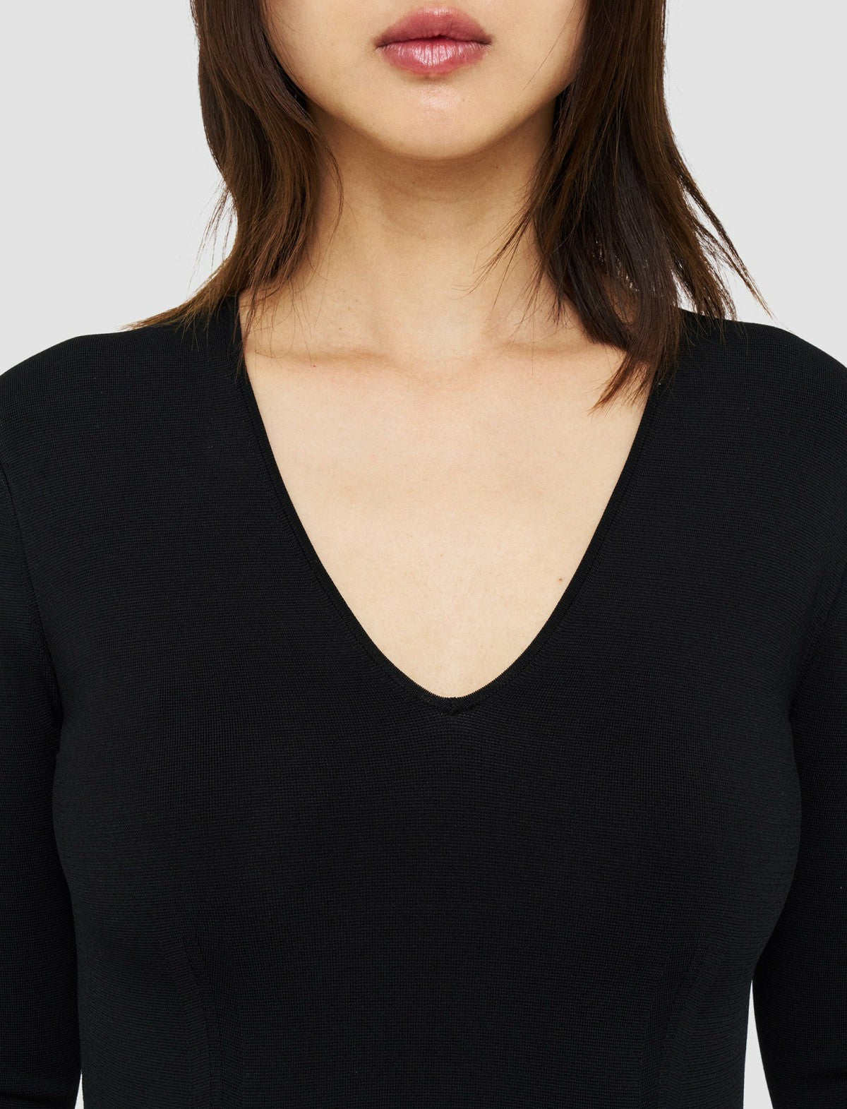 JOSEPH Fashion Women Knit Weave Plissé Deron Dress Black