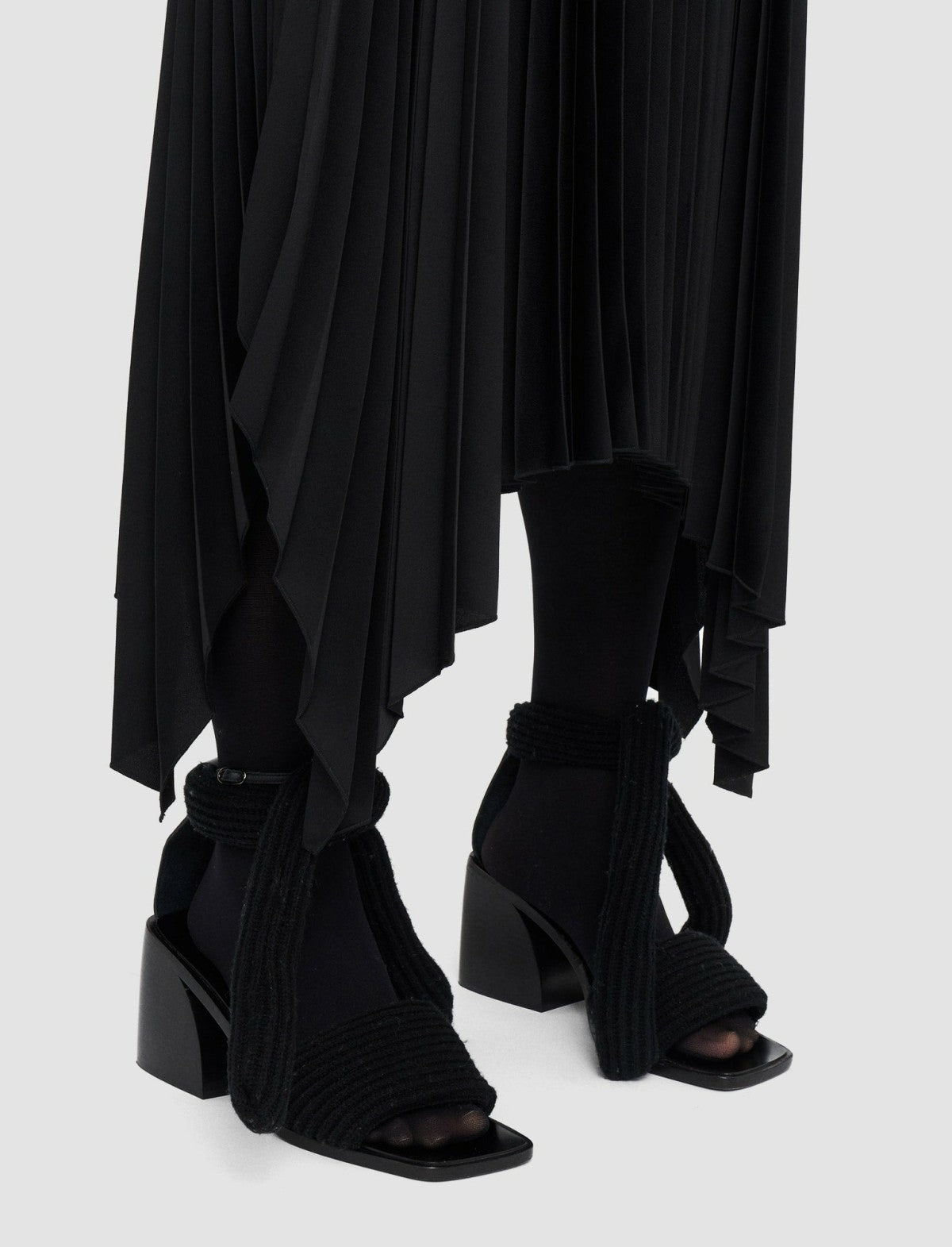 JOSEPH Fashion Women Knit Weave Plissé Deron Dress Black