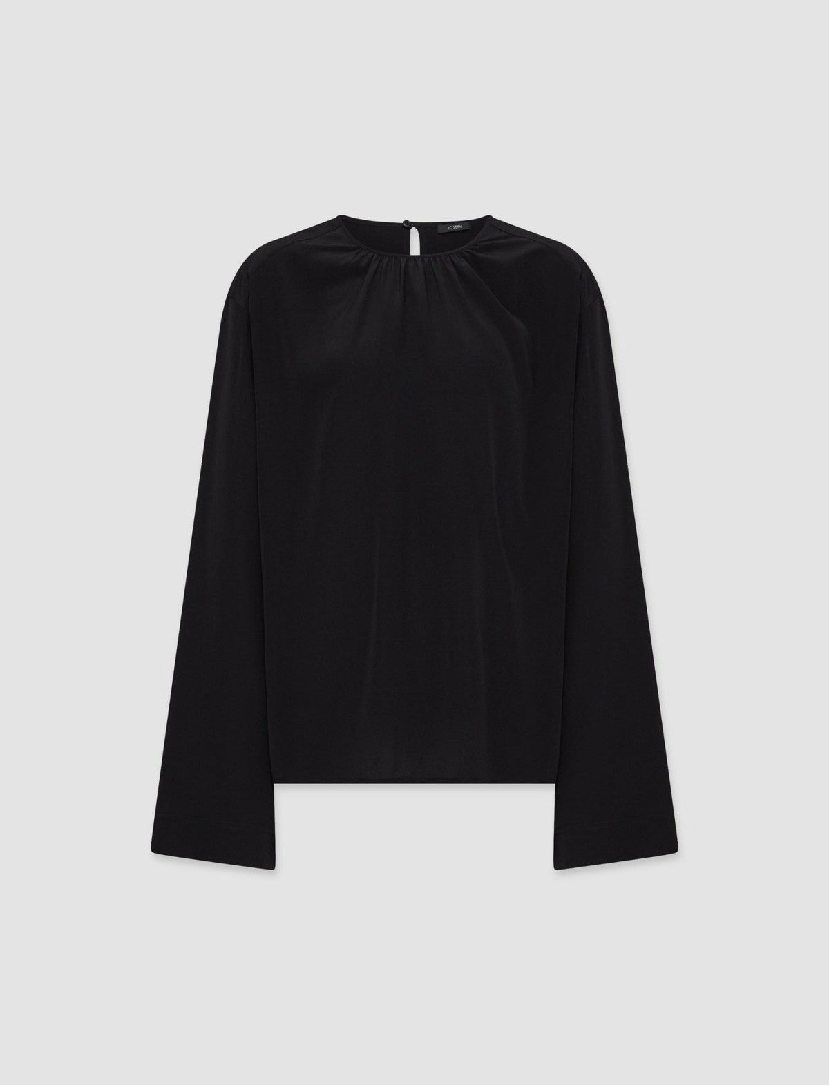 JOSEPH Fashion Women Silk Crepe de Soie Braidwood Blouse Black