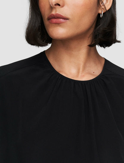 JOSEPH Fashion Women Silk Crepe de Soie Braidwood Blouse Black
