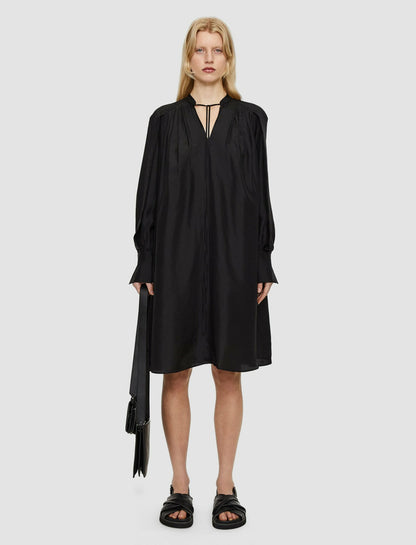 JOSEPH Fashion Women Silk Habotai Dewar Dress Black